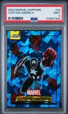 Topps 2024 Marvel Sapphire Captain America Steve Rogers #92 PSA 9 Card picture