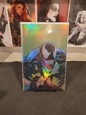 🔥 VENOM LETHAL PROTECTOR #1 🔥 2X SIGNED NYCC GREEN FOIL ⚡ LTD 55 ⚡ picture