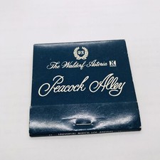 THE WALDORF ASTORIA PEACOCK ALLEY VINTAGE NEW UNUSED MATCHBOOK LUNCH HIGH TEA picture
