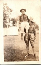 RPPC Real Photo Postcard US Solders On Shoulders Joking WWI Military KJ8 picture