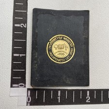 Vtg 1910s UNIVERSITY OF WOOSTER Tobacco Leather Premium Patch 87N7 picture
