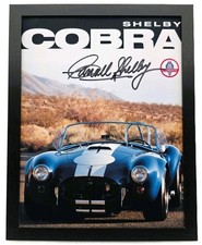 9.5X12 FRAMED CARROLL SHELBY SIGNED SHELBY COBRA REPRODUCTION PRINT picture