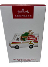 2023 Hallmark GRANDMA GOT RUN OVER BY A REINDEER Magic Sound Keepsake Ornament picture