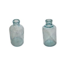 Lot of 2 Rumford Embossed Aqua Glass Bottles Antique 1880s-1910s picture