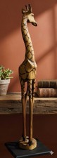 Vintage Hand Carved Mukwa Wood Wooden Giraffe Zimbabwe 34”H picture