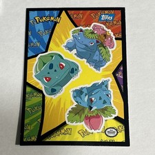 1999 Topps Pokemon Movie Edition Sticker Venusaur, Bulbasaur, Ivysaur Blue Logo picture