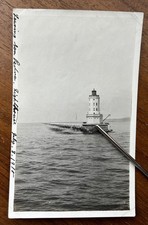 Vintage 1915 San Pedro Breakwater Lighthouse Los Angeles Harbor Original Photo picture
