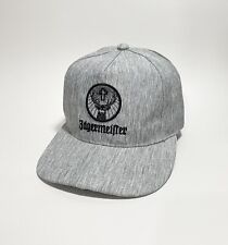 Jagermeister Snapback Hat / Baseball Cap Grey W/ Black Embroidered Deer Logo picture