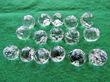 Vintage Or Antique Lot Of 16 Crystal Faceted Art Glass 15MM Ball Buttons Czech ? picture