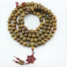 Grade A Huge 108 10mm Green Sandalwood Prayer Beads Wheel Mala Necklace -41
