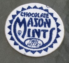 Vintage Chocolate MASON MINTS Twin Patties Felt Sew-On Patch UNUSED 3