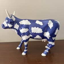 Rare Large Museum Size Cow Parade Sky Cow Blue & White~Chicago 2000~NEW picture