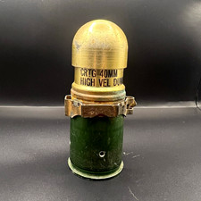 40mm High Velocity Dummy Cartridge Round, Green Brass Military Collectible picture