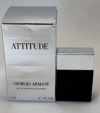 Giorgio Armani Attitude EDT Pour Homme Vintage Miniature 0.17 oz 5 ml NIB Rare picture