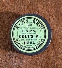 Civil War Era Eley Bros London Colt Pistol Percussion Cap Tin Empty Antique picture