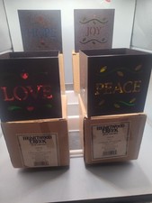 Jim Shore Heartwood Creek Candle Holder Set of 4 Love Peace Joy Hope 118121 1181 picture
