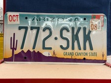 1996 GRAND CANYON STATE  ARIZONA LICENSE PLATE 772-SKK picture