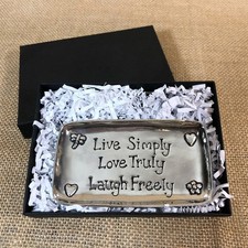 Pewter Tray Gift Box - Basic Spirit - Canada Lead-free - Live Love Laugh - New picture