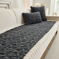 Autumn & Winter Plush Simple Grey Washable Cushion, Non Slip Thick Sofa Cushion picture