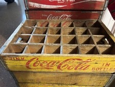 Vintage yellow Wooden  Coca-Cola  Crate - picture