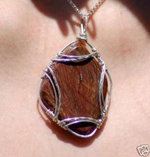 Biggs Picture Jasper Sterling Wire Wrap Necklace - NICE picture
