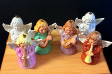 Set of 6 Vintage 70's  Goebel Christmas  ANGEL Bell Figurines Ornaments EXCELLEN picture