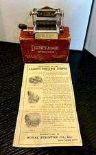 Antique 1918 Kanner's Dubeledge Razor Blade Stropper Sharpener w/ Original Box picture