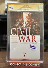 Civil War #7 CGC 9.6 1st Printing Yellow Label Signed By Mark Millar (2007) picture