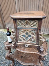Antique 19thc neo gothic religious stand figural madonna decor rare picture