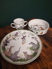 Lynn Chase Jungle Party 3 pc set Signed Dated 1990 Plate Bowl Cup picture