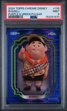 2024 Topps Chrome Disney #135 Russell Purple & Green Pulsar PSA 9 picture