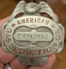 Vintage Early American Gas Reduction Company Metal Employee Badge 2.6