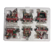 Danbury Mint Dachshund Holiday Rail Train Set Bobbi Mankoff Christmas NOB picture