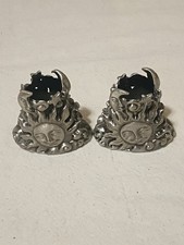 Pair Pewter Sun Face Candle Holders picture