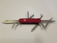 Vintage Wenger Red Traveler Swiss Army Knife Corkscrew Opener Scissors Corkscrew picture