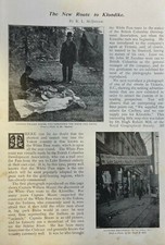1898 White Pass Route to the Klondike Gold Fields illustrated picture