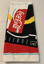 Vintage 1991 Coca Cola Beach Towel Retro Promotional 5th Avenue picture
