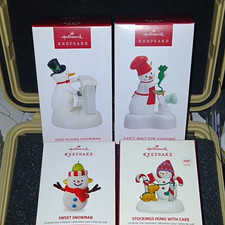 Hallmark Keepsake Snowman Musical Christmas Ornaments Lot of 4 Multicolor picture