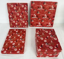 4 VINTAGE Hudson's Department Store CHRISTMAS GIFT BOXES empty Detroit Art Deco picture