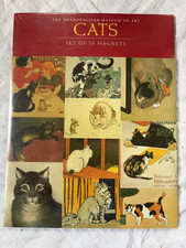New Sealed 2008 Metropolitan Museum of Art Set of 10 Cat Magnets picture