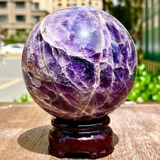 1.52LB Top Natural dreamy amethyst Quartz Sphere Quarzt Crystal Ball reiki heal picture