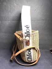 Authentic Chloe Woody Small Basket Bag White Logo Ribbon picture