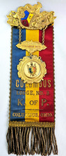 VTG KNIGHTS OF PYTHIAS FCB Columbus Lodge No 3 OHIO Double Sided Ribbon 8.75