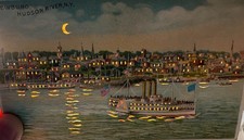 Postcard Hold-To-Light Hudson River Steamer Newburg  New York *1544 picture