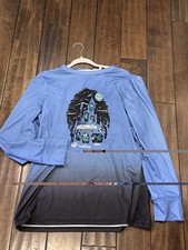 Run Disney Half Marathon Shirt Mens Large Blue Black Long Sleeve Halloween 2024 picture