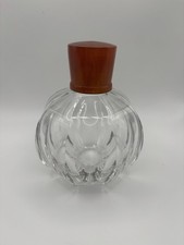 VTG Baccarat France Crystal Perfume Bottle Melon Ribbed Fluted Amber Orange Cap picture