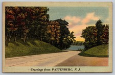 Vintage 1943 'Greetings from Pattenburg, N.J.' Colored Landscape Postcard picture