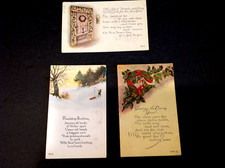 Antique New Year Postcards Owen Card Pub-Lot of 3 Used picture