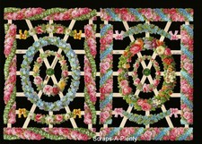 German Embossed Vintage Style Scrap Die Cut - Border Roses / Flowers  EF7352 picture
