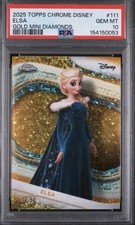 Topps 2025 Topps Chrome Disney Frozen Elsa #111 Gold Mini Diamonds /50 PSA 10 picture